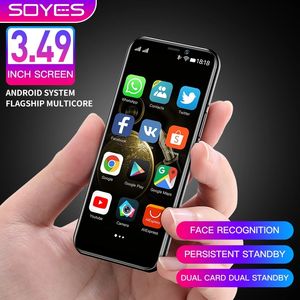 Mini teléfonos inteligentes desbloqueados Soyes S10-H Soporte Google Play Store 64GB ROM Android 9.0 Tarjeta dual LTE 4G Teléfono móvil para estudiantes Reconocimiento facial Smartphone