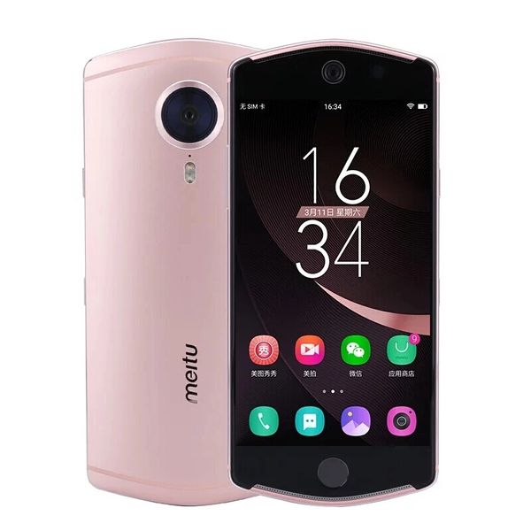 Téléphone portable d'origine Meitu T8 4G LTE 4 Go de RAM 128 Go de ROM MT6797 Deca Core Android 5,2 pouces 21MP 3580mAh Face ID Fingerprint Smart Mobile Phone