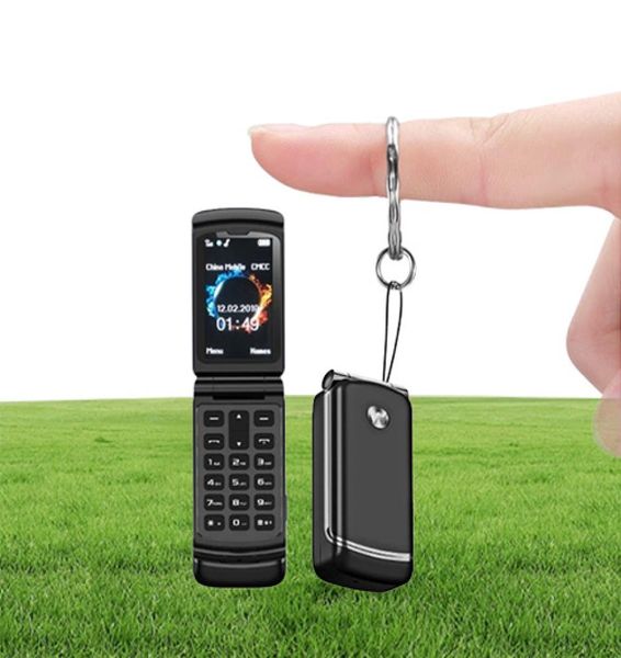 Teléfonos de celda de flip más pequeños desbloqueados Ulcool F1 Inteligente antilostio GSM Bluetooth Dial Mini Backup Pocket Portable Mobile Teléfono móvil GIF1442541