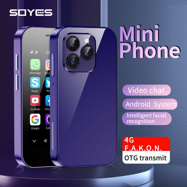 Débloqué SOYES XS14 Pro Mini Smartphone 4G LTE Téléphone portable Android 9.0 Dual Sim Face ID Déverrouiller 2 Go de RAM 16 Go de ROM WIFI BT FM Hotspot GPS Téléphone mobile