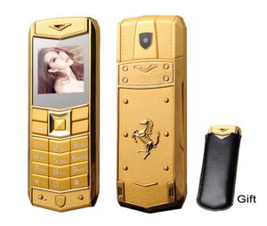 Téléphones mobiles super luxueux déverrouillés pour homme femme Dual Sim Carte mp3 Cadre métallique Cadre de téléphone portable en acier inoxydable1191195