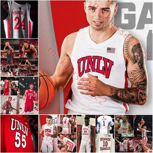 Maillots de basket-ball UNLV Runnin' Rebels Jalen Hill Rob Whaley Jr. Kalib Boone Dedan Thomas Jr. Jacob Bannarbie Brooklyn Hicks Keylan Boone Nick Walters Maillot UNLV