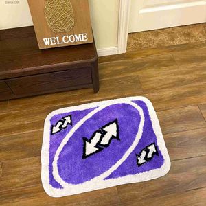 Uno Reverse Card Tap voor meisjeskamers Paarse handgemaakt getuft tapijt voor verjaardagscadeau Fluffy Tufted Trug Soft Rectangle Mat T230519