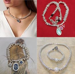 UNode50 Designer Charm Armbanden voor vrouwen man Vintage diamanten inleg Onregelmatige Druppel Kristal Ketting Armband parel Oorbellen Sieraden huwelijkscadeau