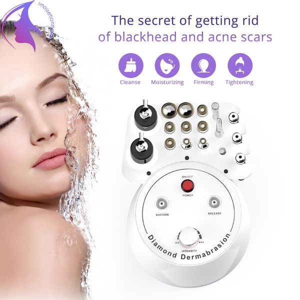 Unoisetionmarke Machine de microdermabrasion au diamant 3 en 1 Équipement de salon de soins du visage professionnel Spray sous vide comprenant des filtres en coton et un filtre à huile en plastique