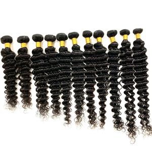 Bundles de cheveux humains vierges non transformés tisse des extensions de trame profonde brésilienne indienne péruvienne