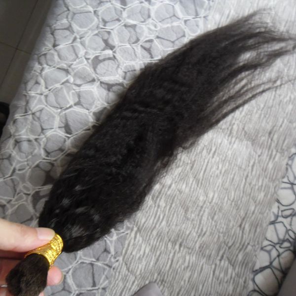cheveux brésiliens non transformés crépus raides en vrac de cheveux humains pour le tressage yaki grossier 100g pas de trame en vrac de cheveux humains pour le tressage