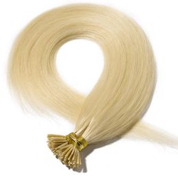 Extensiones de cabello con pegamento sin procesar, 20, 22 y 24 pulgadas, palo para uñas, punta para cabello humano, venta al por mayor, fusión de queratina italiana, 100g