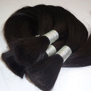 Cheveux raides péruviens non transformés 100g cheveux tressés humains brésiliens en vrac 1 paquets traiter sans trame 10-26 pouces cheveux tressés humains