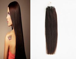 Non transformés vierge brésilienne cheveux raides Micro boucle anneau Extensions de cheveux 100g Micro lien Extensions de cheveux Human7214653