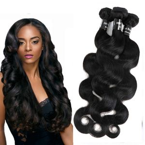 Bundles de cheveux vierges non transformés 100% cheveux humains brésiliens tissent des trames 8-34 pouces péruvienne européenne mongole cambodgienne extensions de cheveux humains