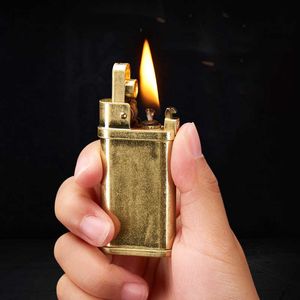 Rueda de molienda más ligera de ignición de onekey OneKey Torca retro sin tubo de gasolina Fumar a prueba de viento Gadget para hombres QP4R