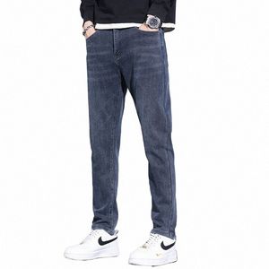 Unvanqu 2024 Printemps Nouveaux hommes Busin Casual Work Jeans Stretch Slim Straight Denim Pantalon Coréen Versi Fi Pantalon Mâle m3q1 #