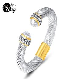 Uny Bangles Fashion Designer geïnspireerd unieke merk Bracelets manchet Antiek Ed Wire CZ Bracelet Women Vintage Trendy 2109188338459