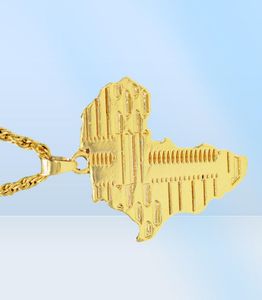 UODESIGN -merk Hiphop Africa ketting goudkleur hangende keten Afrikaanse kaartcadeau voor menwomen Ethiopische sieraden trendy4742560