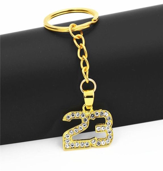 Uodesign Hip Hop pendentifs à breloque Rock bijoux cadeau chaînes en cristal numéro 23 Bling Lindy basket-ball Superstar porte-clés 6539267