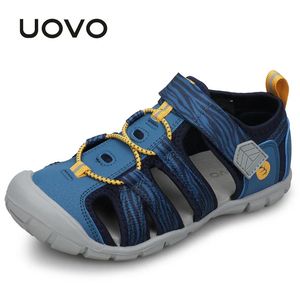 Uovo Summer Boys Sandalen Kinderen Beach Sandalen Soft Bottom Unisex Girls Non-Slip Shoes Kids Outdoor Anti-Collision Shoes 240520