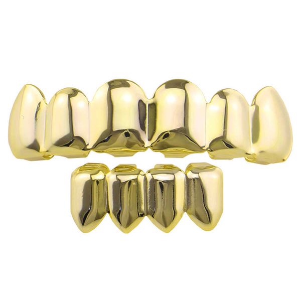 ARRIBA 6 ABAJO 4 DIENTES HIP HOP SLOOM ALTA DE GOLA 18K ACCESORIOS Halloween Dientes falsos de vampiro para hombres y mujeres