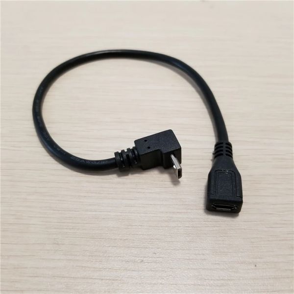 Angle de direction vers le haut 90 degrés Micro B 5 broches 5p USB mâle à câble de données femelle 25 cm
