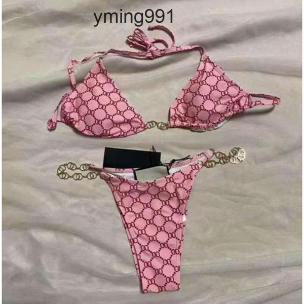 Up gglies ggs gu cci Halter gc ci guucci gucc Push gucccis gccci Clásicos Imprimir Carta Conjunto de bikini sexy Diseñador Dos piezas de cadena Bikinis 2024 Traje de baño XL Pin azul 1EAP