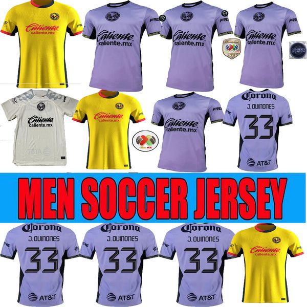 Jerseys de football Liga Club MX MX Club America 2023 2024 2025 K.Alvarez J.Quinones D.Valdes G.ochoa Giovani Fidalgo M.Layun A.Zendejas Football Men Shirt