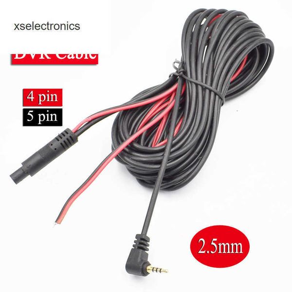 Mise à jour du câble de caméra DVR de voiture à 5 broches, Port Jack 2.5mm, ligne d'extension vidéo à 4 broches pour caméra de vue arrière de véhicule DVR de voiture