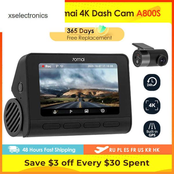 Actualización 70mai 4K Dash Cam 2022 Versión mejorada A800S Vehículo DVR Grabadora de video para automóvil GPS ADAS SONY IMX415 140FOV 24H Monitor de estacionamiento DVR para automóvil