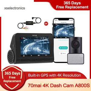 Mise à jour 70mai A800S-1 2160P 70mai Dash Cam 4K A800S-1 Support DVR de voiture Enregistreur de caméra arrière ou intérieur Caméra de voiture 24H Parking 140FOV GPS DVR de voiture