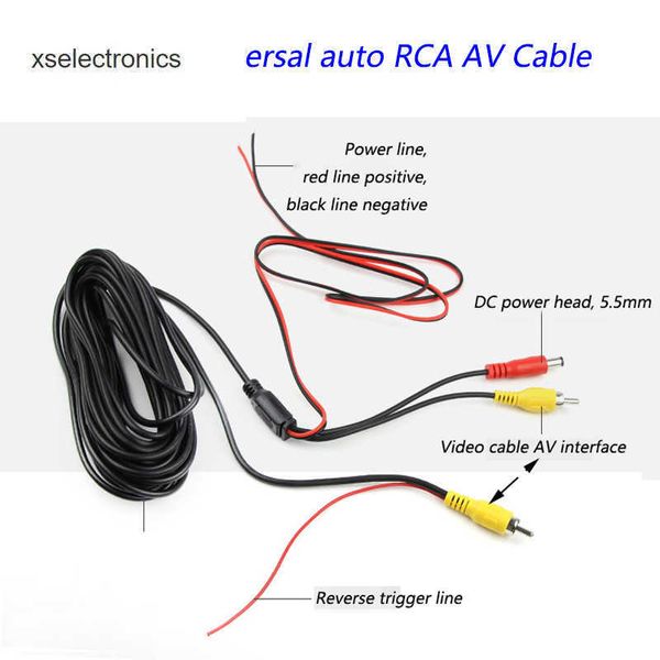 Actualizar cable AV Universal auto RCA AV Cable mazo de cables para cámara de vista trasera de automóvil estacionamiento 6 cable de extensión de video Línea integrada Video Car DVR