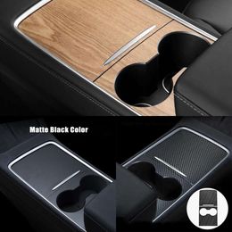 Update Auto Centraal Bedieningspaneel Sticker Trim Voor Tesla Model 3 Y 2021 2022 Interieur Houtnerf Middenconsole Film Carbon controle Cover Auto Accessoires