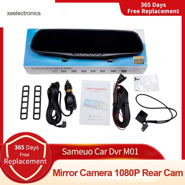 Mise à jour voiture Dvr miroir caméra Dash Cam enregistreur vidéo avant et arrière 4.3 pouces vision nocturne vue inverse enregistrement automatique caméra de voiture Dashcam voiture DVR