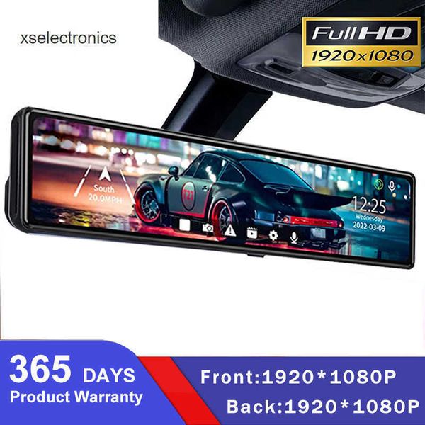 Mise à jour de voiture Dvr miroir Dash Cam double objectif Dashcam voiture caméra Full Hd 1080P enregistreur de lecteur flux multimédia vue arrière IPS écran miroir voiture DVR