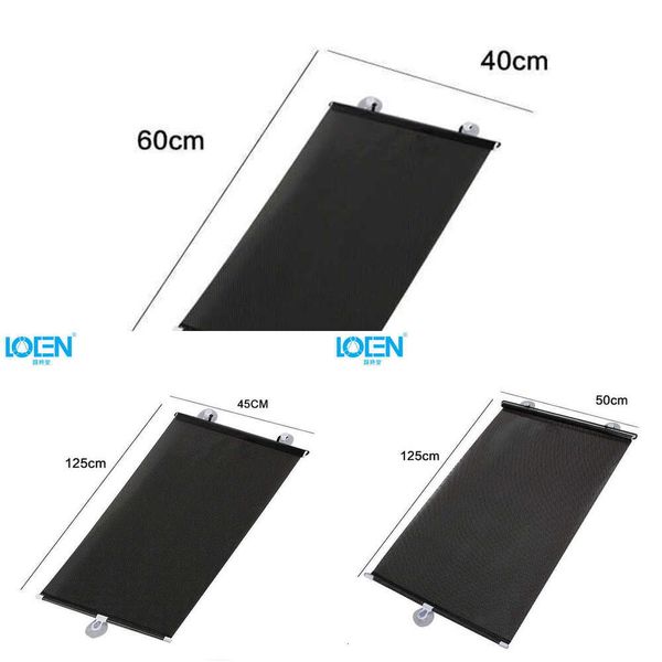 Update Car Sunshades 1 Uds 40/45/50/58*125Cm Parasol Negro para Ventana de Coche Cortina Visera Escudo Delantero Trasero Parabrisas de Coche Parasol retráctil