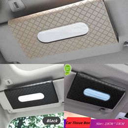 Update Auto Tissue Box Handdoek Zonneklep Rugleuning Zonnedak Auto Plaid Lade Doos Hangend Creatief Leer Auto Universeel Interieur Accessoires