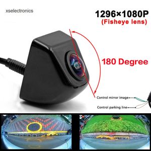 Mise à jour CCD HD 180 degrés objectif Fisheye caméra de voiture vue arrière/avant grand Angle noir métal caméra de recul Vision nocturne 12V voiture DVR