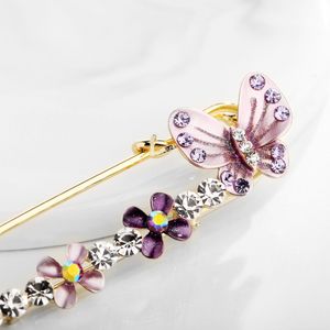 Actualización de broche de mariposa Crystal Pin de solapa Flower Diamond Corsage Shawl Buffle Buff Port para mujeres Joyas de moda