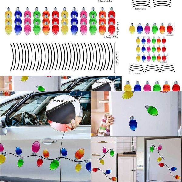 Actualización para pegatinas luminosas, imanes para refrigerador, decoraciones navideñas reflectantes, juego de imanes para bombillas para coche