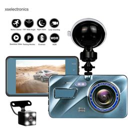 Mise à jour J16 Enregistreur vidéo de voiture DVR Vue arrière Double objectif 1080P 4 "Full HD Dash Caméra Cycle Enregistrement G-Sensor Dash Cam Recorders Dashcam Car DVR