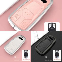 Update Lederen Legering Auto Afstandsbediening Sleutel Case Cover Shell Fob Voor Audi A4 B9 A5 A6 8S 8W Q5 Q7 4M S4 S5 S7 TT TTS TFSI RS Protector Keyless