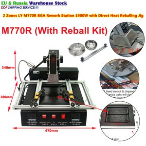 Mise à jour M770 Station de soudage infrarouge BGA à 2 zones avec gabarit de remballage à chaleur directe 1900 W Kit de soudure pour machine de réparation 220 V Livraison gratuite