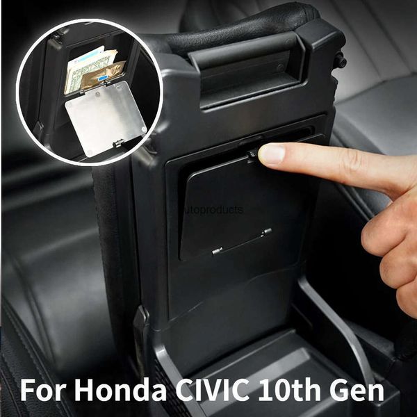 Mettre à jour Nouveau pour Honda Civic Accessoires 10e génération 2017-2021 Console Console Compartiment Organisateur Borquette de rangement cachée
