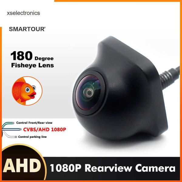 Mise à jour Smartour AHD Night Vision Moniteur de voiture Caméra de recul Auto 2K 180 degrés Caméra arrière de voiture FishEye Aide au stationnement Voiture DVR