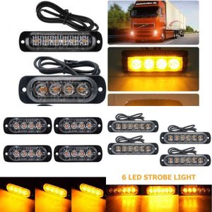 Actualización Ultra delgada 4 Chips luz estroboscópica LED para coche luz de emergencia parrilla avería parpadeo automático para SUV camión motocicleta 12-24V Lightba