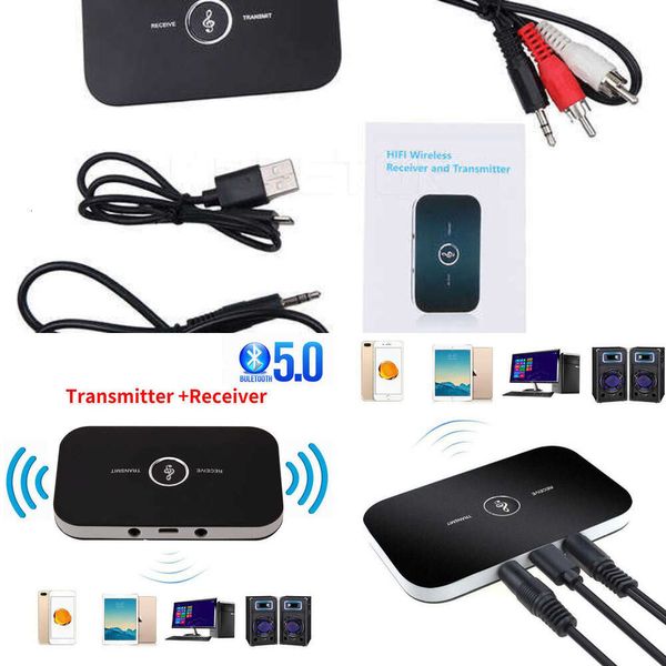 Actualización de transceptor de Audio inalámbrico Bluetooth 5,0 RCA 3,5 Mm AUX Jack USB Dongle estéreo música adaptador de coche PC TV