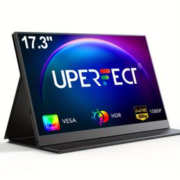 Moniteur portable UPERFECT 17.3 "1080p, affichage de l'ordinateur IPS HDR, moniteur de jeu pour Switch Xbox PS, moniteur externe USB-C HDMI pour le moniteur d'ordinateur portable