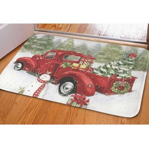 Designer Uvetstory Chrismas Tree Truck Imprimez des tapis de tapis d'entrée pour la maison de cuisine non glissante salon de porte de planche 210928