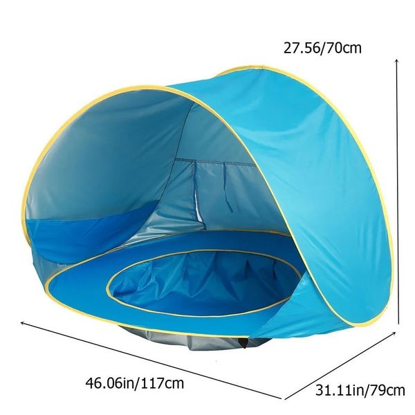 UPF 50 bébé tente de plage abri solaire étanche protection UV abri solaire avec piscine enfant Camping en plein air parasol abri solaire de plage 240115