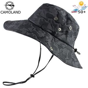 UPF 50 Bucket Hat Men Mujeres Bob Boonie Summer Protección de UV Camuflage Cap Ejército militar Tactical Tactical Sun Solio de sol 240529