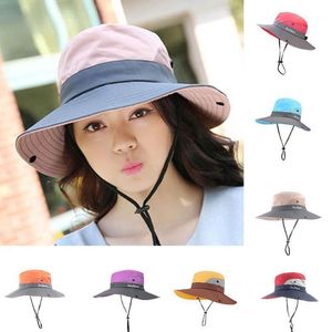 Upf 50+ Sun Hat Bucket Summer Men Women Fishing Boonie Brim UV Wide Hat Protection Sun Outdoor Randonnée Long Long Bob G2P91