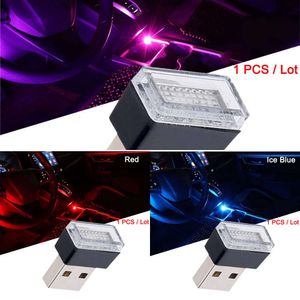 Upgrade 1 PCS Mini USB LED-lamp Auto-interieur Decoratie Sfeerlamp Nacht Decoratief Omgevingslicht Wit Blauw Rood Roze Ijsblauw